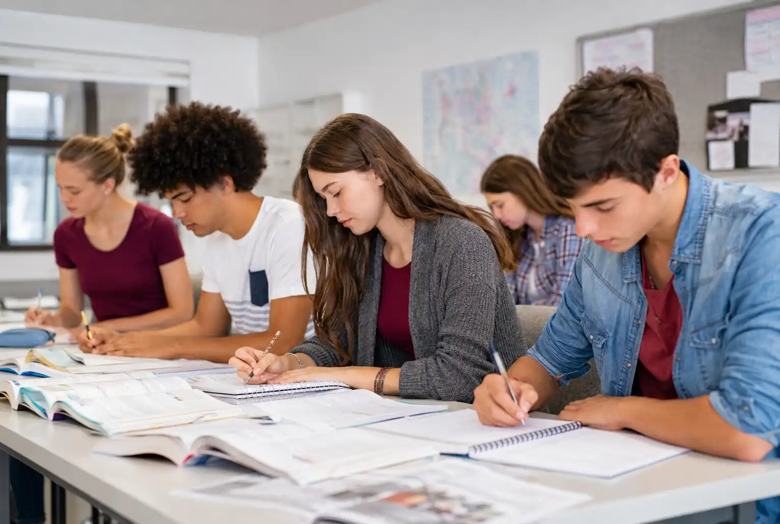 adolescentes estudiando